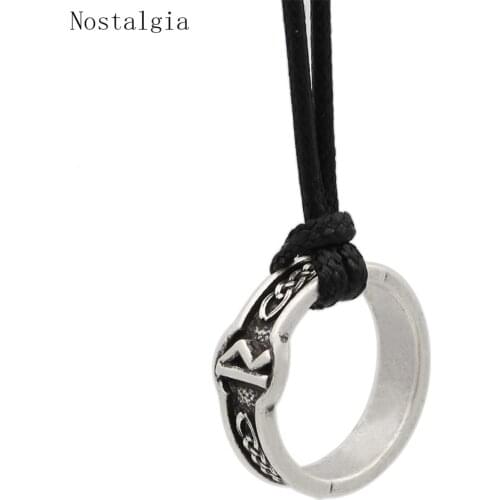 Nostalgia Norse Viking Rune RAIDHO Circle DIY Norway Amulet Rope Chain Neclaces For Women Collares Hombre Talisman