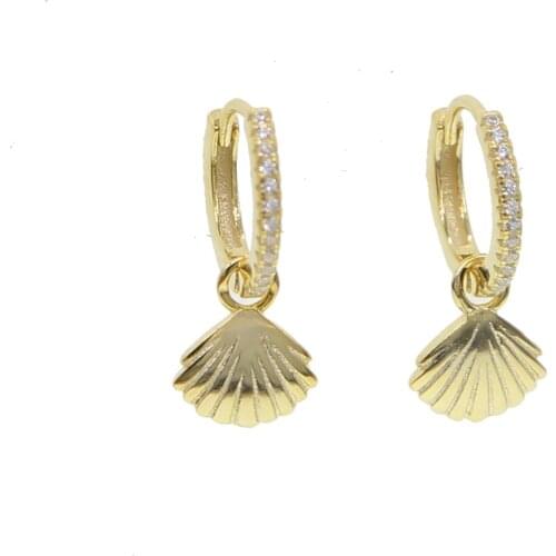 New Europe Simple Cute Silver Beach Sea Shell Conch Shape Earrings 100% 925 silver minimal delicate Women Jewelry Gfit