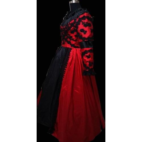 New red Vintage costumes 18th Duchess Retro medieval Renaissance Reenactment Theatre Civil war Victorian dress D-342
