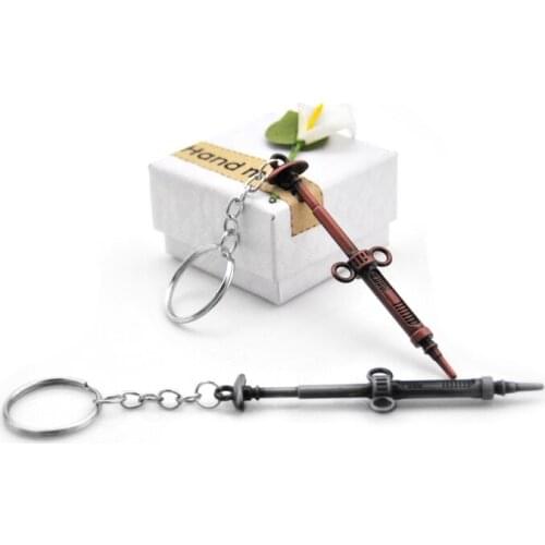 New Mens Vintage PUBG Syringe Keychain Gadgets For Men Retro Metal Jedi Injector Key Chain On Bag Jewelry Party Boyfriend Gift