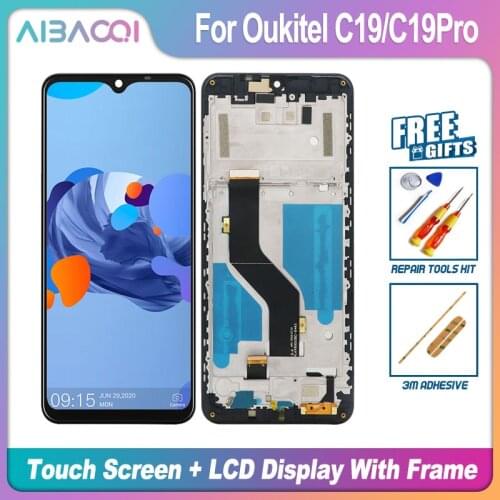 AiBaoQi Brand New 6.49 Inch Touch Screen+2244x1080 LCD Display+Frame Assembly Replacement For Oukitel C19/C19 Pro Phone