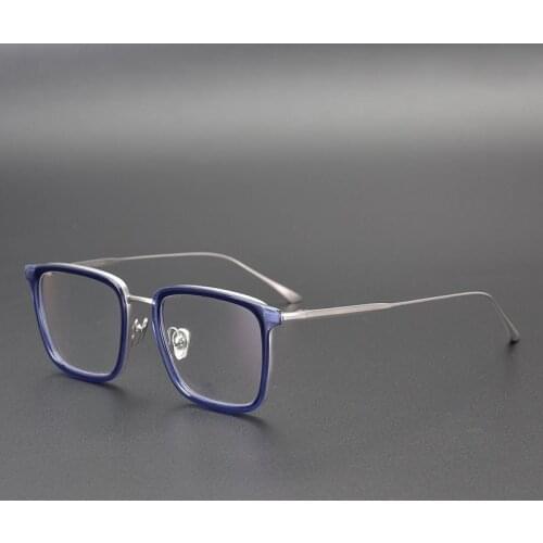 Japan Titanium Square Frame Hand-made Large Face Vintage Men Glasses Super Light Eyeglasses Women Prescription Eyewear Oculos