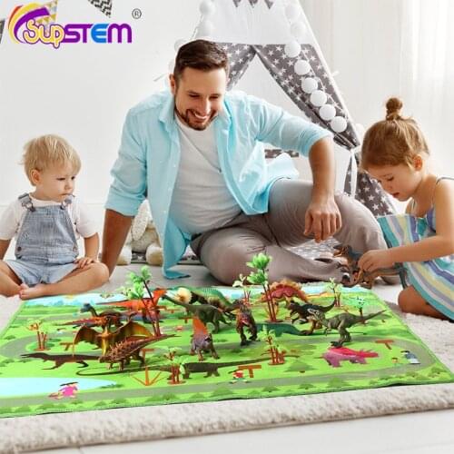 Jurassic Park Dinosaurs Toy Animal Jungle Dinosaur Map Set T Rex Dinosaur Excavation Childrens Educational Toys For Kids Gifts