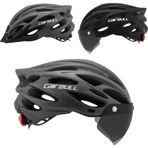 Cairbull Ultralight Cycling Helmet With Removable Visor Goggles Bike Taillight Intergrally-molded Mountain Road MTB Helmets 230g