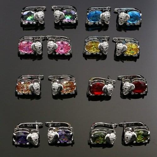 Milticolor Cubic Zirconia Stone Silver 925 Earrings for Women Party Hanging Dangle Elephant Shaped Earrings