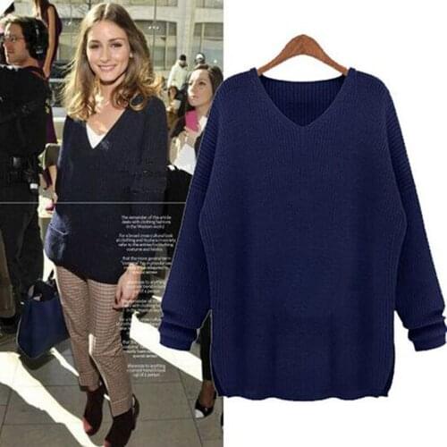 2018 new European and American High-end big size 4XL women autumn fashion casual loose knitted pullover sweater JQ1258YH0027