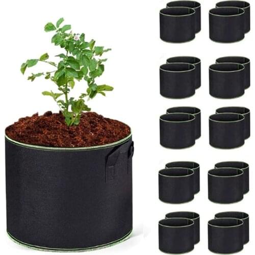 1/2/3 Gallon Grow Bags Breathable Felt Fabric Pots Planting Green Bag Root Container Plant with Handle Vertical Garden Supplies