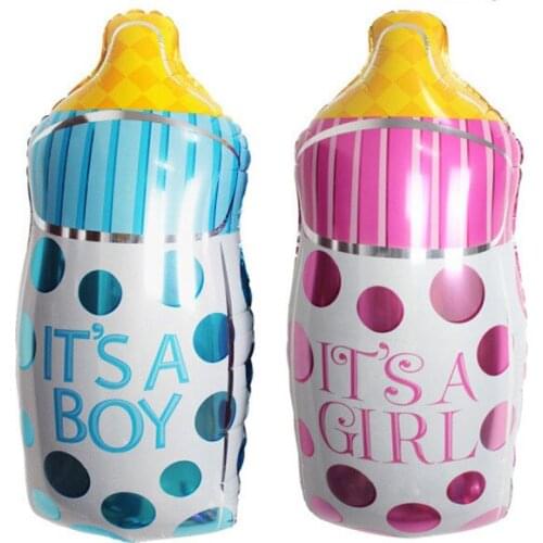 1pc 43*82cm Cartoon BOY GIRL Feeding Bottle Foil Balloon Aluminum Baloon Kids Toy Gift Newborn Baby Show Birthday Party Decor