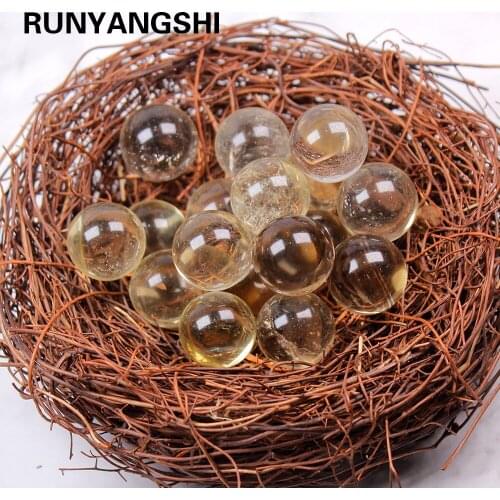 18-20mm Natural smokey yellow Quartz Sphere Pretty Crystal Ball Healing Citrine quartz Crystal Ball Crystal stone
