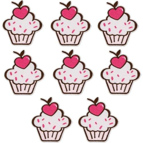 10 pcs Cakes Patches Badges for Clothing Iron Embroidered Patch Applique Iron Sew on DIY Patches Sewing Accessories for Clothes
