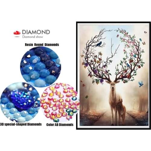 Special Shaped Diamond Embroidery Animal Deer Full DIY Diamond Painting Cross Stitch 3D Diamond Mosaic Bead Picture Decor