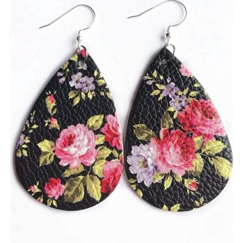 Bohemian Fashion Jewelry simple pendant drop earrings for women glitter tear leather Earrings Best friend gifts