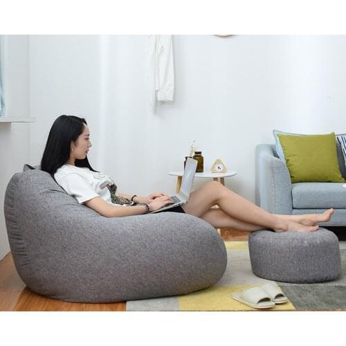 Lazy BeanBag Sofa Cover Chairs Cover Without Filler Linen Cloth Seat Tatami Bean Couch Living Room Lounger Bag Asiento Furniture