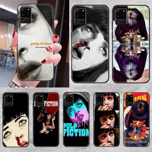 Movie Pulp Fiction Mia Wallace Phone case For Samsung Galaxy Note 4 8 9 10 20 S8 S9 S10 S10E S20 Plus UITRA Ultra black painting