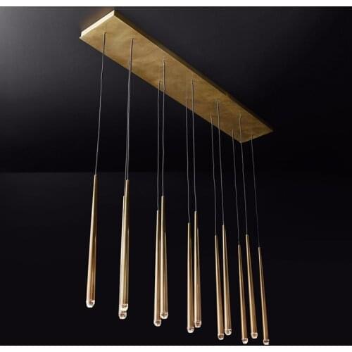 American post-modern tapered decorative pendant rectangular restaurant bar chandelier Simple retro personalized LED lighting