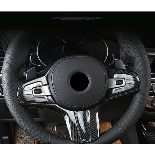 For BMW New 3 5-Series 6Gt X3 X4 X5 Interior Modification M Sports Cover Carbon Fiber Pattern Steering Wheel Decorative Sticker