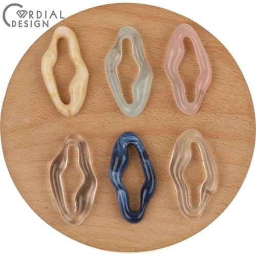 Cordial Design 19x31MM 100pcs Jewelry Findings & Components/Acrylic Bead/DIY Charms/Marble Effect/Hand Made/Earrings Accessories