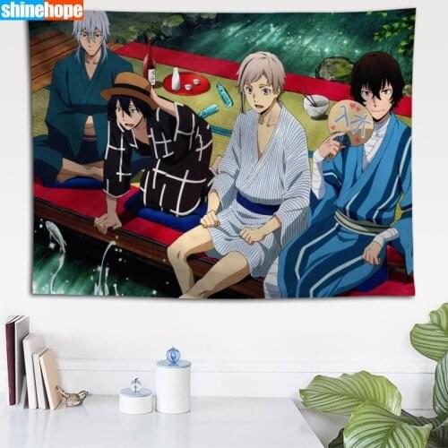 Custom Bungou Stray Dogs tapestry wall hanging tapestry home decoration rectangle bedroom wall art tapestry 140X250cm