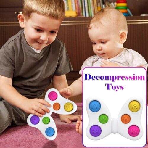 Kids Adult Dimple Fidget Toys simpel dimpel Pressure Relief Anti Stress Board Educational Toy butterfly Decompression Keychain