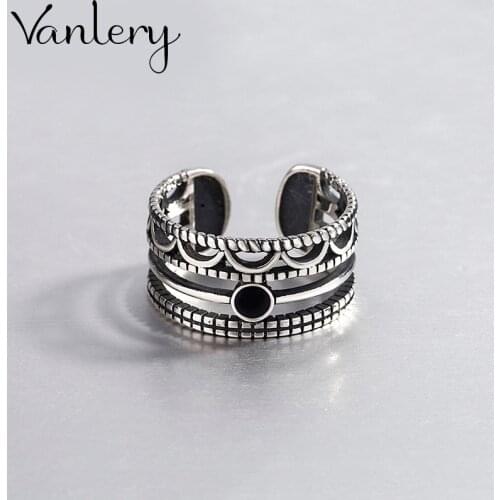Personality Exaggerated Gothic Black Round Rings For Women Charm Engagement Jewelry Girls Open Finger Knuckle Rings