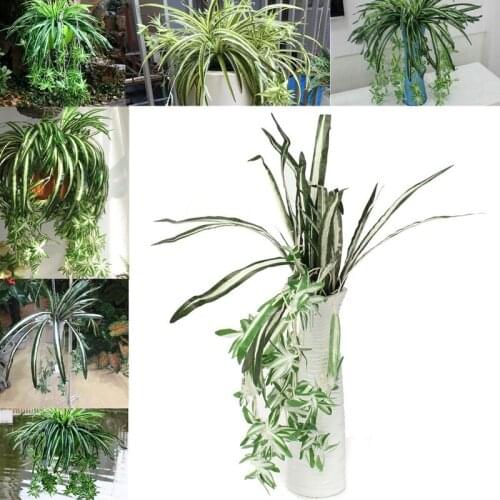 JX-LCLYL Artificial Faux Silk Spider Greenery Plant Chlorophytum Comosum Home Decor