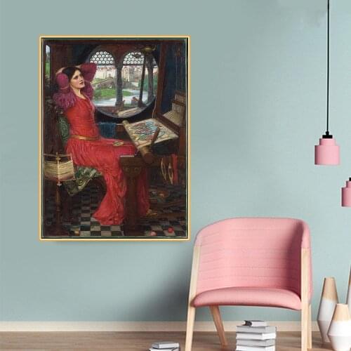 Canvas Oil Painting Aesthetic Home Decor William Waterhouse"I am half sick of shadows, said the lady of shalott"Romanticism