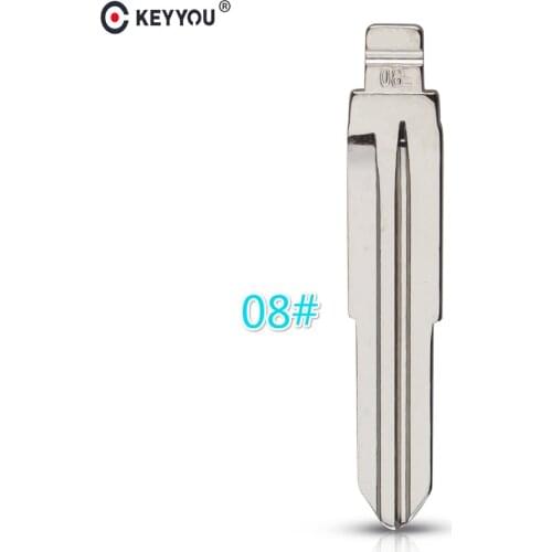 KEYYOU 10pcs/lot #08 Car Blank Key Uncut Blade For Daihatsu FIAT PALIO For Jinbei Haise For KIA Carnival For Daewoo GEELY