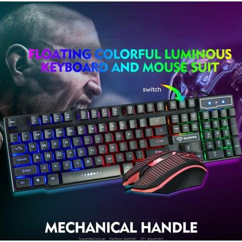 Keyboard And Mouse Combo Breathing Backlight Gaming Keyboard Usb Wired Gamer Mouse Kit Ergonomic Luminous Waterproof Rgb Led