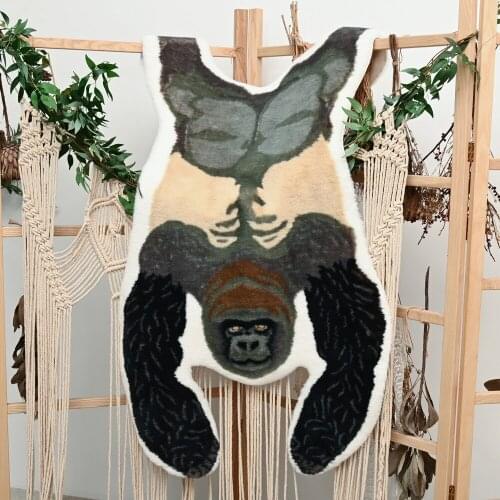 Faux Fur Rug Cow Animal Pattern Leopard Spot Print Floor Mat Chair Cover Furry Fluffy Bedroom Living Home Room Seat Pad Carpet