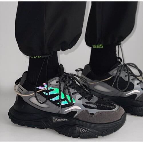 Men Reflective Shoes Brand Spring Designer Wedges White Sneakers Platform Tenis Feminino Trainers Mcqueens Male Walking Footwear