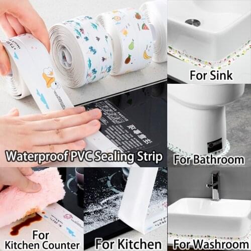 Kitchen Sink Waterproof Sticker Anti-mold Waterproof Tape Bathroom Countertop Toilet Gap Self-adhesive Seam Stickers