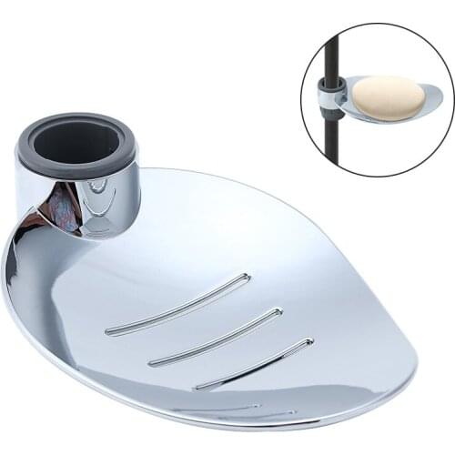 Mayitr Durable Soap Dish Holder ABS Shower Rod Slide Bathroom Gadget Soap Pallet Shower Rod Slide Bar Bathroom Accessories