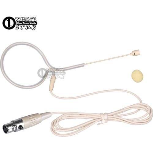 Skin Color Mini XLR 3 Pin TA3F Single Earhook Headset Microphone Condenser Mic For SAMSON Karaoke Wireless BodyPack Transmitter