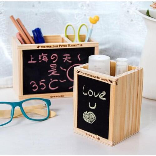 Fashion Decoration Wooden Pen Holder Office Accessories Pencil Organizer Creative Multi-function Cute Pen Stand
