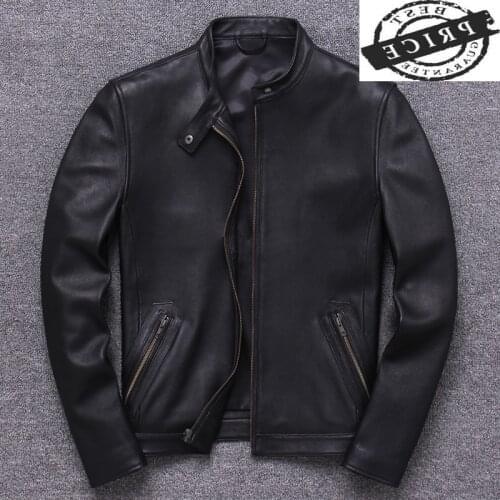 100% Natural Genuine Leather Jacket Men Winter Spring Streetwear Sheepskin Coat Man Moto Biker Real Leather Jackets 6a1