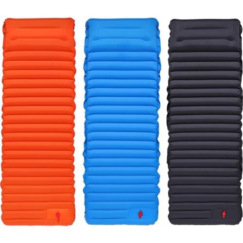 Outdoor Inflatable Camping Mat Air Bed 10cm Thicken Lightweight Tent Sleeping Pad Inflatable cushion With Pillow