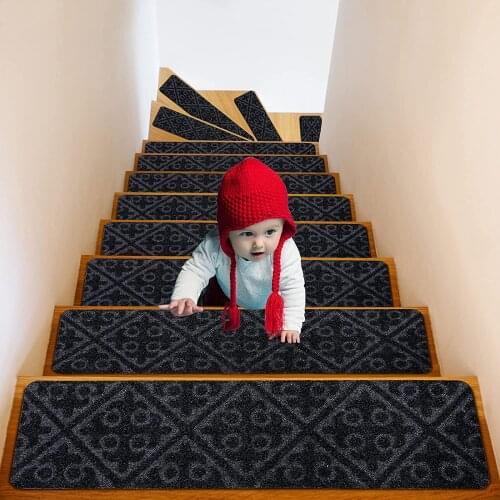 Non-Slip Carpet Stair Treads Stair Carpet Pads Rug Tread Safety for Kids Elders and Dogs Anti Moving Grip and Beauty Runner