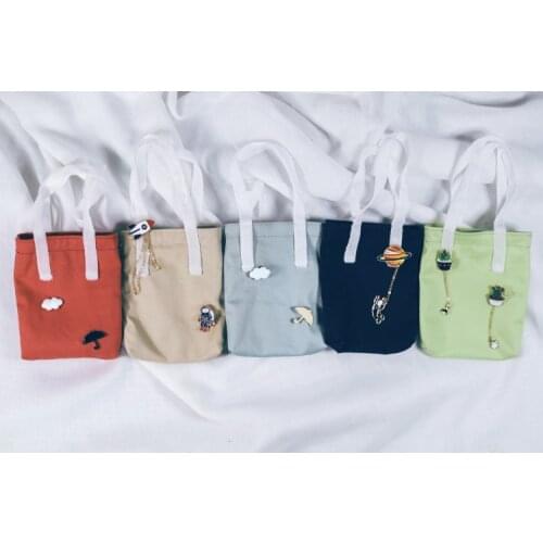 BJD backpack is suitable for 1/3 1/4 size simple shopping bag canvas bag 5 color backpack doll accessories( Only bags no brooch)