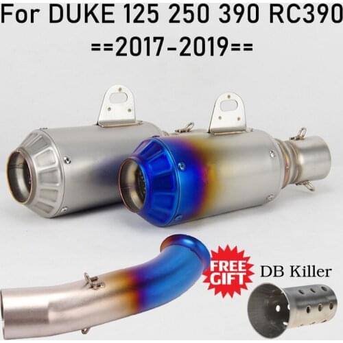 Slip On For DUKE 390 250 125 for DUKE390 RC390 2017-2019 Motorcycle Exhaust Middle Pipe Escape Moto Modified Muffler DB Killer