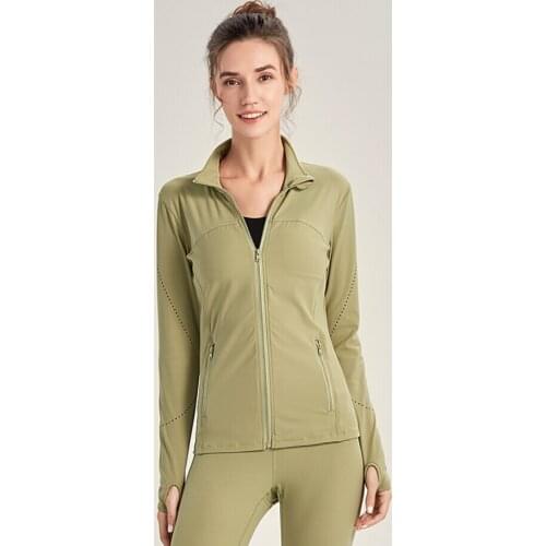 Sports Running Jackets Women Spring and Summer Long Sleeve Mesh Quick Dry Tops Zipper Sportswear Fitness Gym Slim Coats