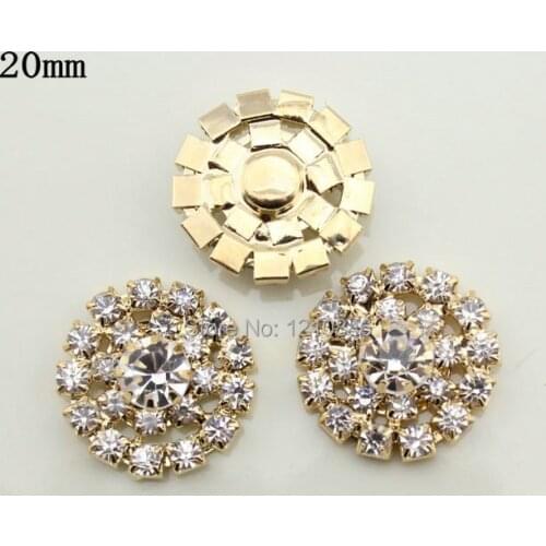 Wedding Crystal Tiara Princess Girls 20mm rhinestone flower button hair shoes dress accessories 240pcs/lot