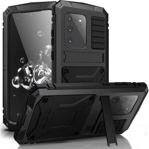 Heavy Duty Full Body Case For Samsung Galaxy 20 Ultra Case Metal Armor Shockproof Waterproof Tempered glass Cover Galaxy 20 Plus