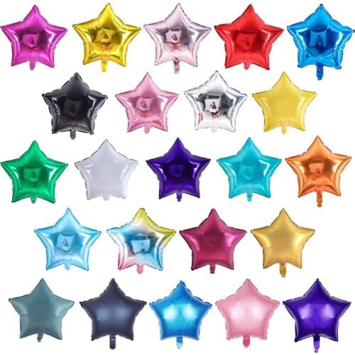5pcs 18inch blue white many colors aluminum film balloons wedding decoration birthday party balloons heart star balloons