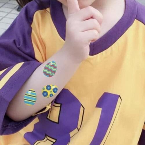 10Pcs Wholesale Temporary Tattoos Sticker Easter Eggs Cartoon Rabbit Fashion Body Art Tattoo Stickers татуировки временные