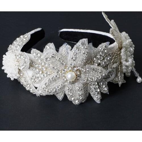 6 Styles Rhinestone Headbands for Women Wide Hair Band Wedding Chain for Bride Bling Crystal Hair Chain Jewelry Hairband