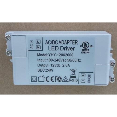 1 piece 12V 24w 2A 100V-240V Lighting Transformers high quality safe Driver for LED strip 3528 5050 power supply