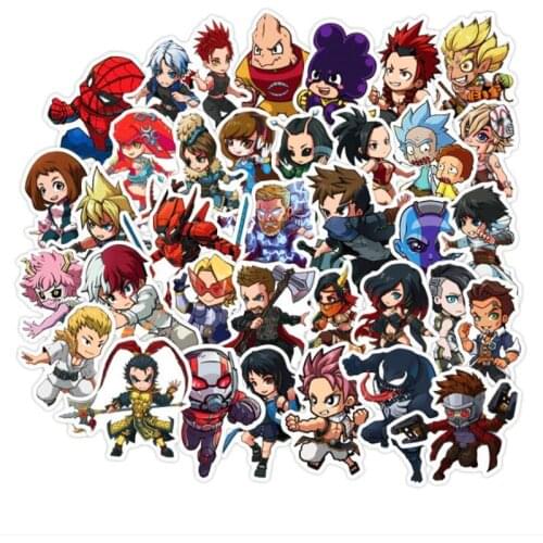 10 50 100pcs Marvel animated character stickers aesthetic trolley graffiti superhero sticker
