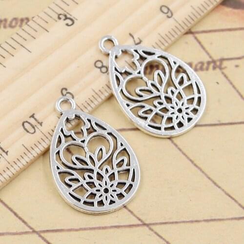 10pcs Charms Yoga Water Lotus 28x18mm Tibetan Silver Color Pendants Antique Jewelry Making DIY Handmade Craft