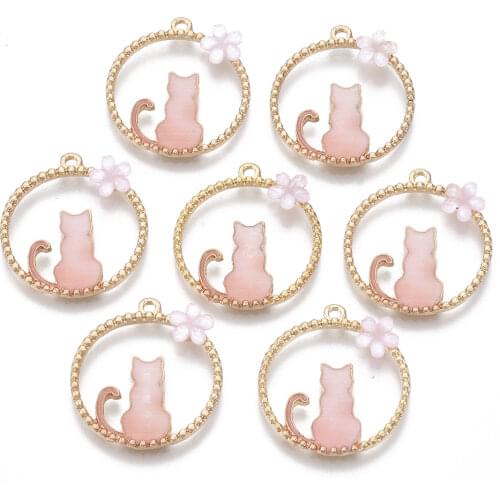 10Pcs Alloy Pendants Enamel Charms Cat Style Handmade Pendant For DIY Bracelet Neacklace Jewelry Making Accessaries