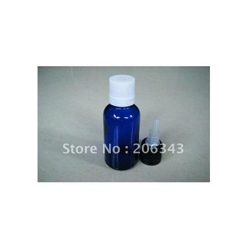 20ml blue essential oil bottle with plastic cap,plastic dropper for cosmeticl packaging